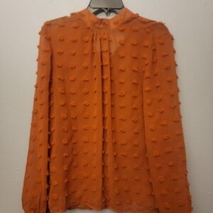 SHEIN Vibrant Orange Textured Blouse